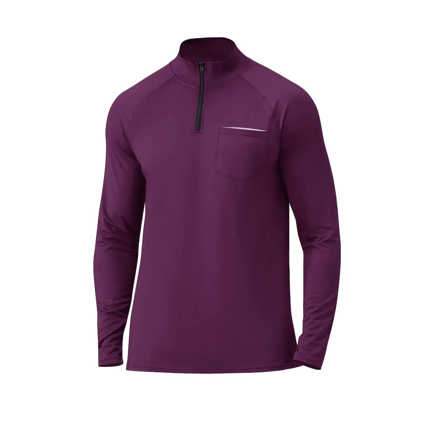 AlphyGolf Mens Quarter Zip Pullover Long Sleeve Golf Shirts 1/4 Half Zip Sweatshirts for Golf Polo Fishing Athletic Wine Red